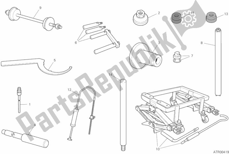 Toutes les pièces pour le Outils De Service D'atelier (cadre) du Ducati Supersport S USA 937 2020